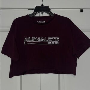 NWT Alphalete Dark Purple Logo Crop Top